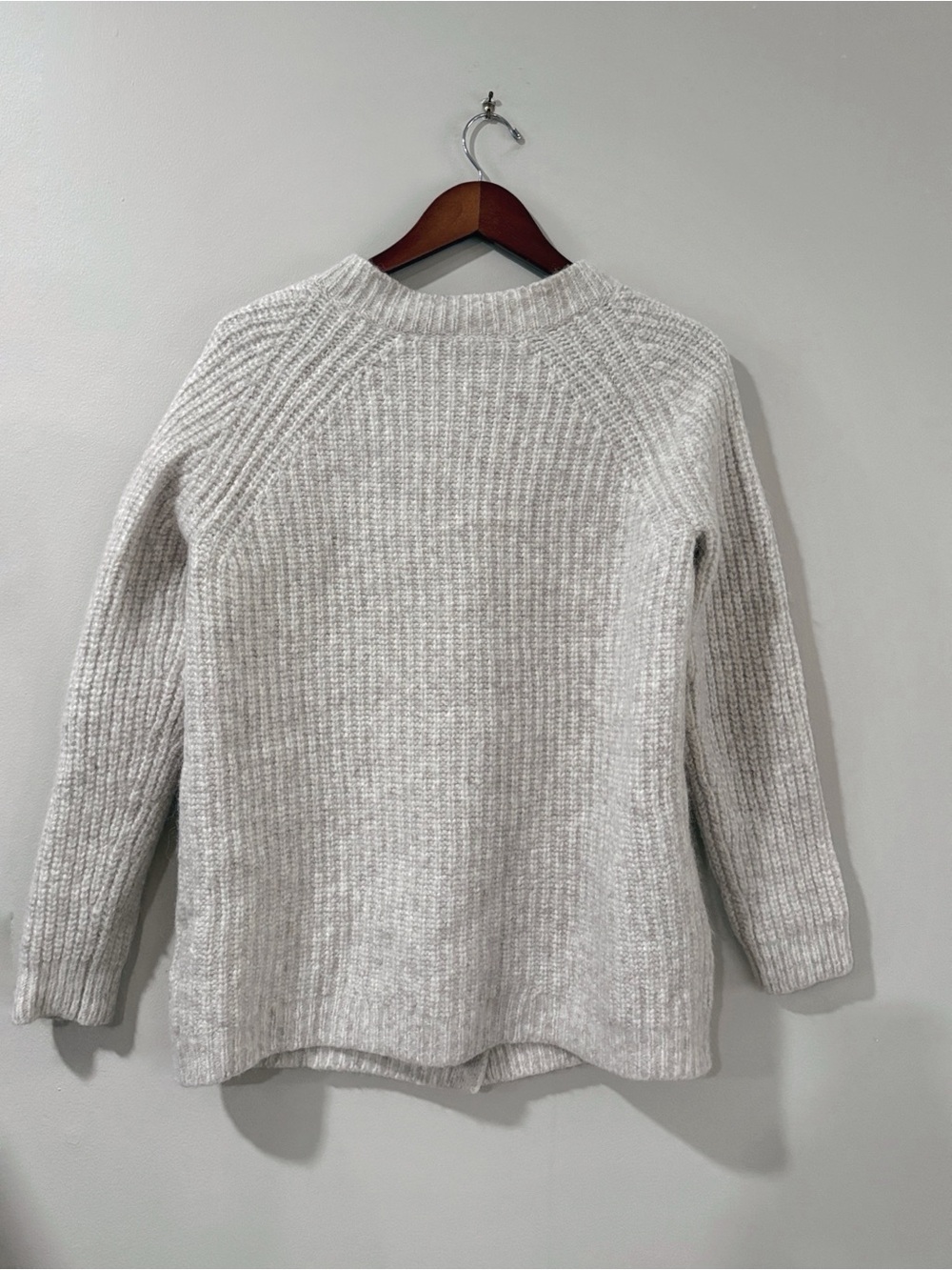 Everlane Fisherman Cardigan Heathered Oak Women M Alpaca Wool Quiet Luxury - Picture 10 of 12